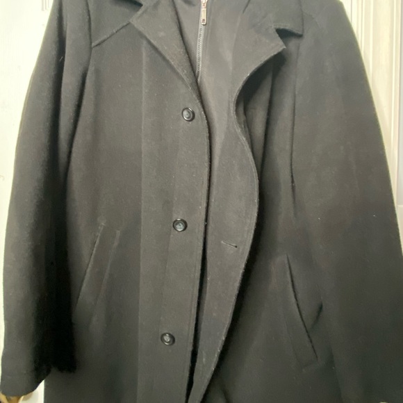 Lauren Ralph Lauren Mens Wool Coat Size 48 L Lined Insulated Zip Collared Black - Picture 3 of 10
